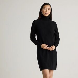 Quince Black cashmere Turtleneck Dress